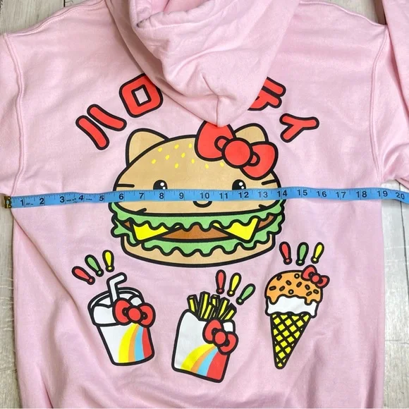 Sanrio Hello Kitty Hamburger Fast Food Hoodie Small - Picture 9 of 10